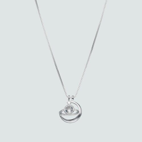 Collar Media Luna Planeta Circón