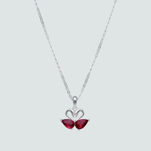 Collar Cisnes con Circones Rubí