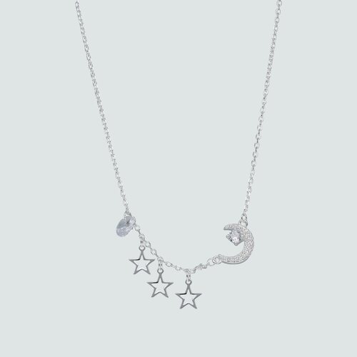 Collar Media Luna Estrellas Circones