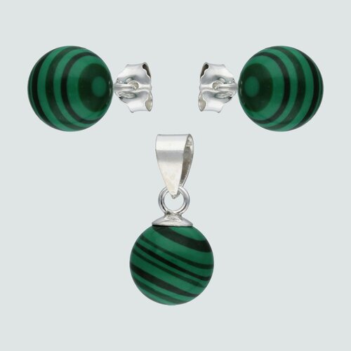 Conjunto Esfera Malaquita 8 mm