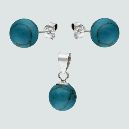 Conjunto Esfera Turquesa 8 mm