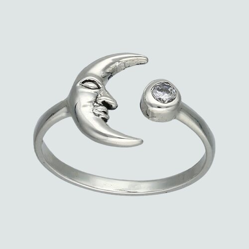 Anillo Ajustable Media Luna Circón
