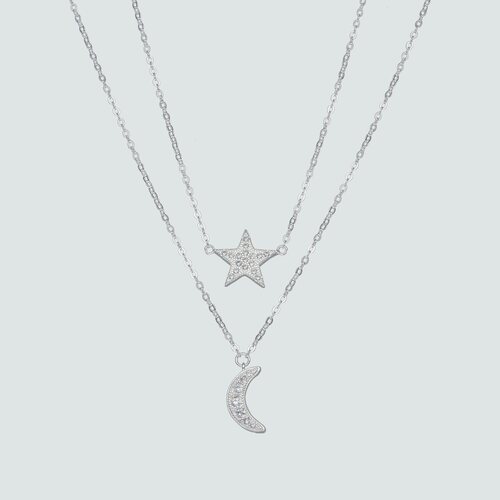 Collar Doble Media Luna Estrella Circones