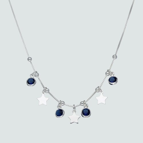 Collar Estrellas Circones Zafiro