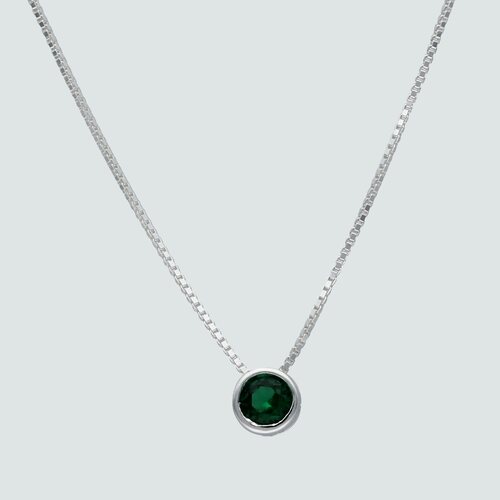 Collar Circón Esmeralda Punto de Luz