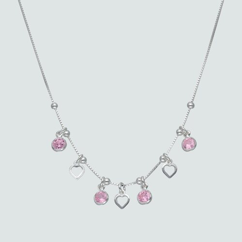 Collar Corazones Circones Rosa Francia