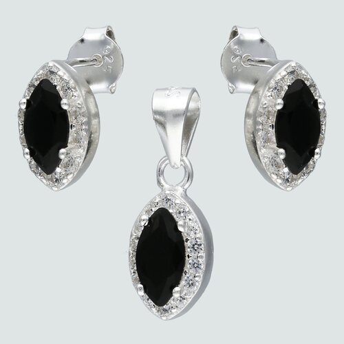 Conjunto Circón Ónix Ovalado