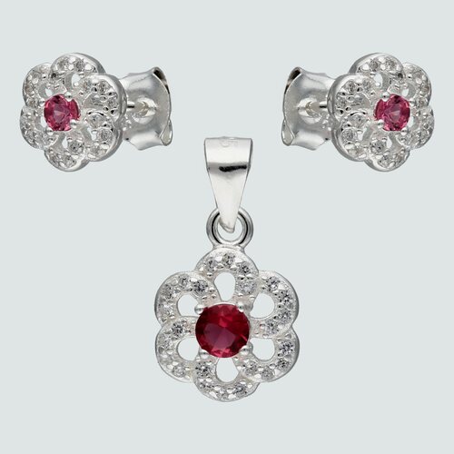 Conjunto Flor Circón Rubí