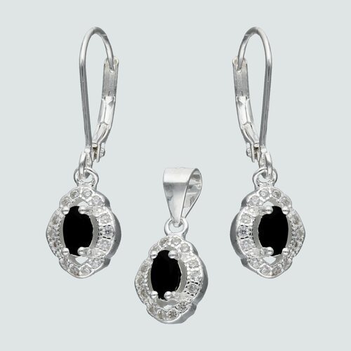 Conjunto Circón Ónix Ovalado