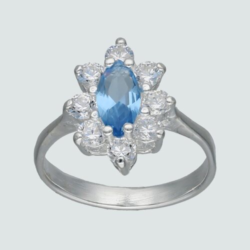 Anillo Lady Circón Agua Marina