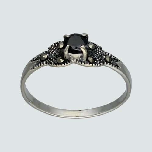 Anillo Circón Ónix y Marquesita