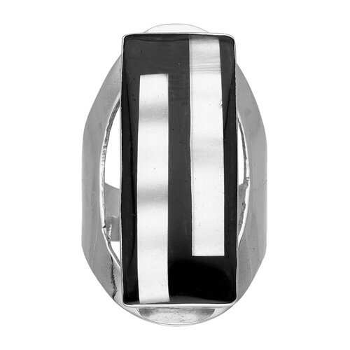 Anillo Rectangular Ónix Nácar