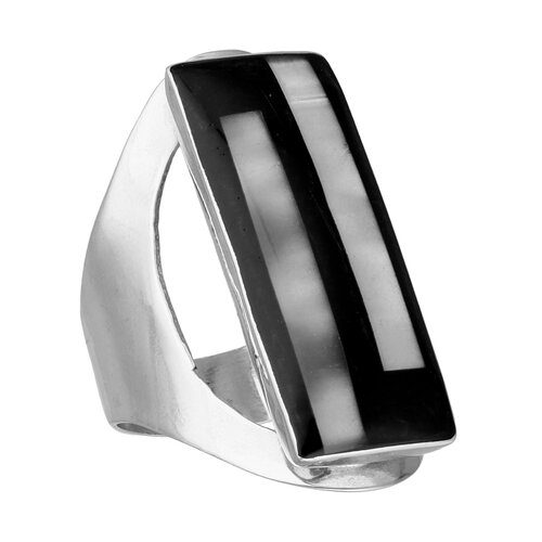 Anillo Rectangular Ónix Nácar