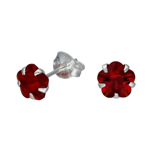 Aro Flor Circón Rubí 6 mm