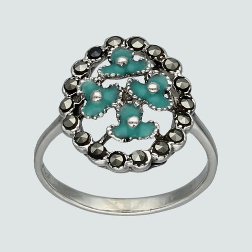 Anillo Flores Esmaltadas y Marquesitas