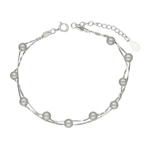 Pulsera Doble Veneciana con Perlas