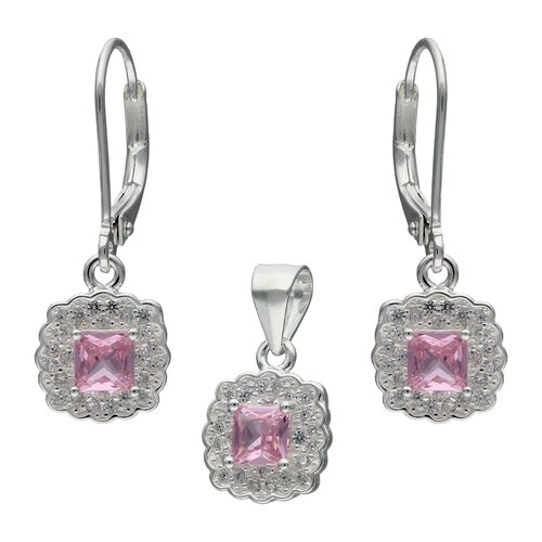Conjunto Cuadrado Circón Rosa Francia