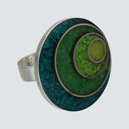 Anillo Circulos Piedra Picada