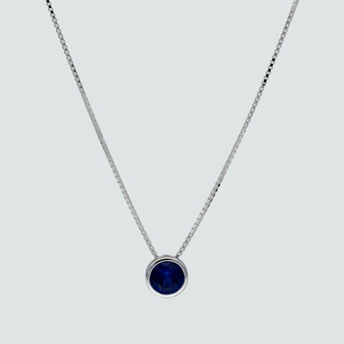 Collar Circon Punto de Luz Zafiro