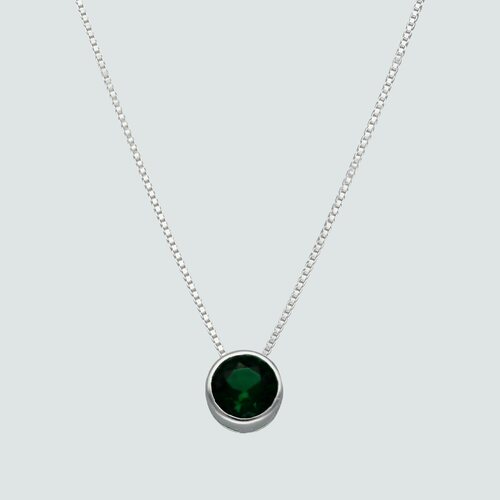 Collar Circón Punto de Luz Esmeralda