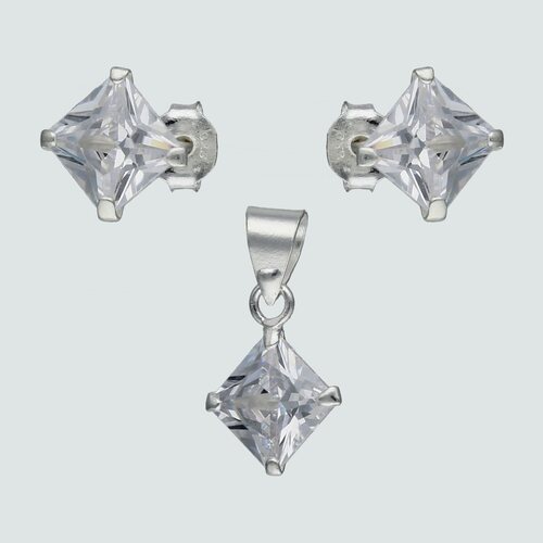 Conjunto Rombo Circón 6x6 mm