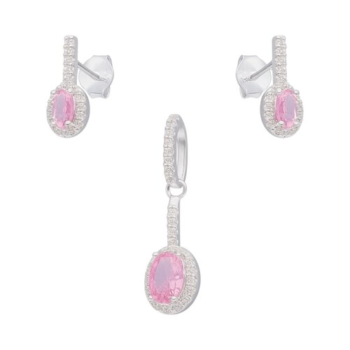 Conjunto Circón Ovalado Rosa Francia