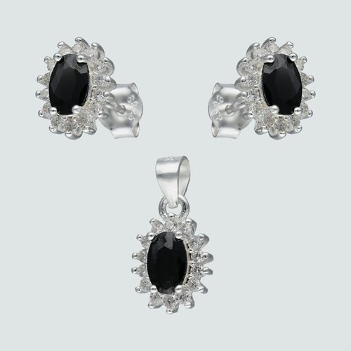 Conjunto Circón Ónix Ovalado