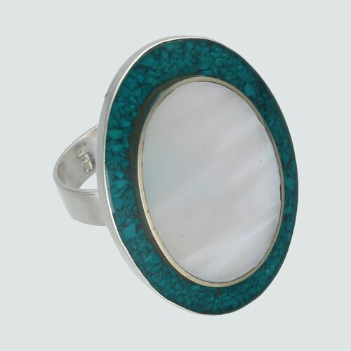 Anillo Ovalo Nácar Piedra Picada