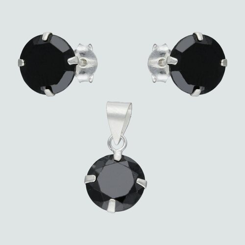 Conjunto Circón Ónix 8 mm