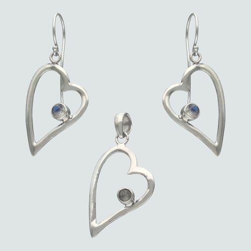 Conjunto Corazón Piedra Luna