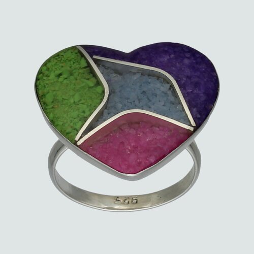 Anillo Corazón Piedra Picada