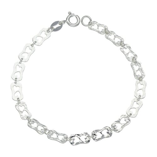 Pulsera Martillada Corazones 16 cm