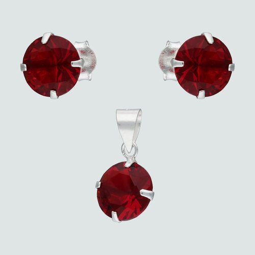 Conjunto Circón Rubí 8 mm
