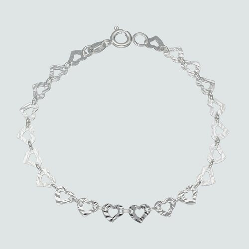 Pulsera Corazones Martillados 16 cm