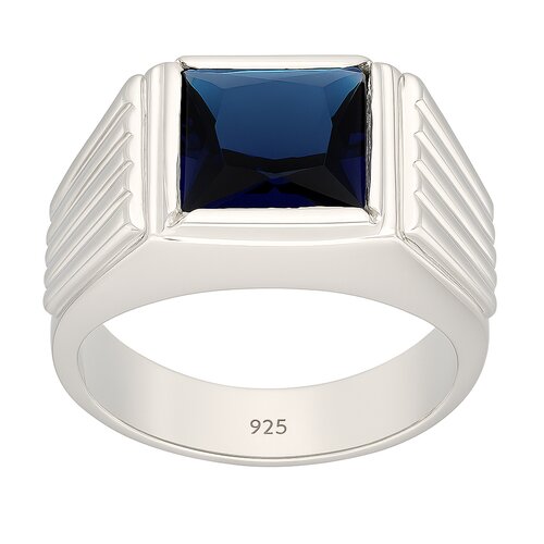 Anillo Sello Circón Zafiro