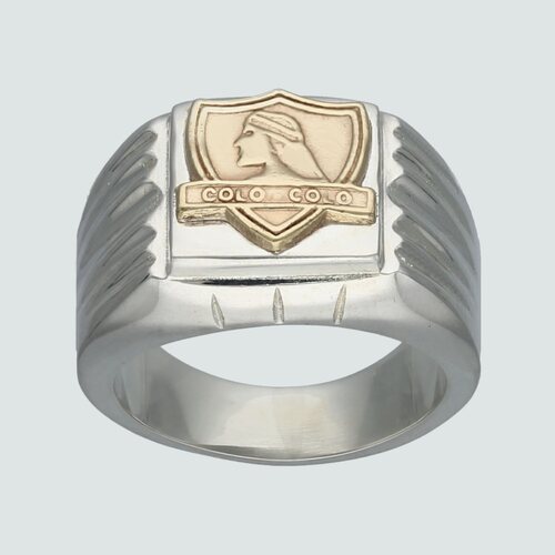 Anillo Sello Inflado Colo Colo con Oro