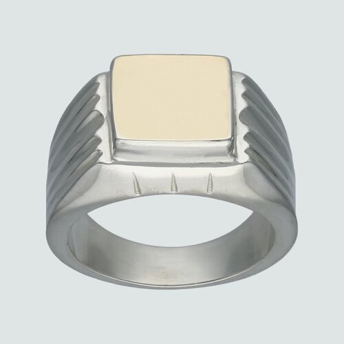 Anillo Sello Inflado con Oro