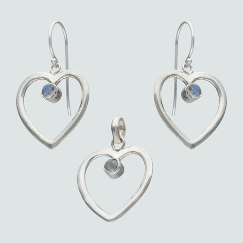 Conjunto Corazón Piedra Luna