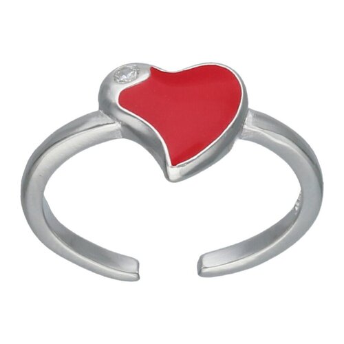 Anillo Midi Corazón Esmaltado Circón