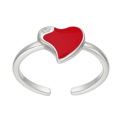 Anillo Midi Corazón Esmaltado Circón