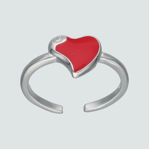 Anillo Midi Corazón Esmaltado Circón