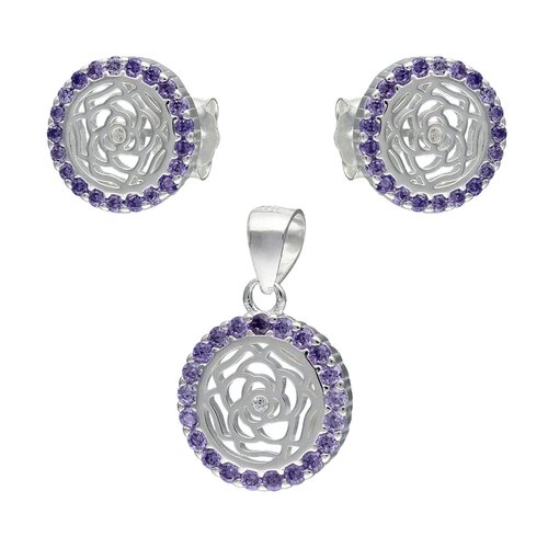 Conjunto Flor Circones Amatista