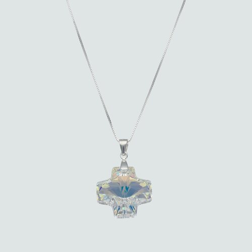 Collar Cruz Hecho con Cristal Swarovski® Tornasol