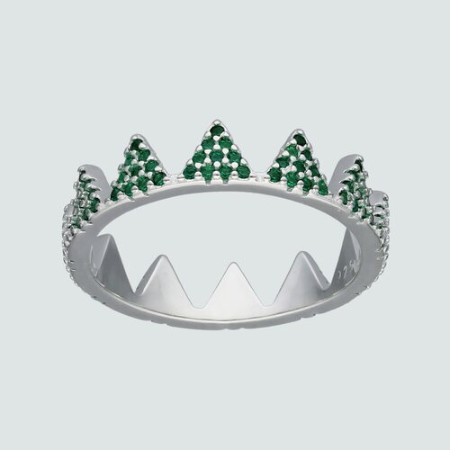 Anillo Corona Circones Esmeralda