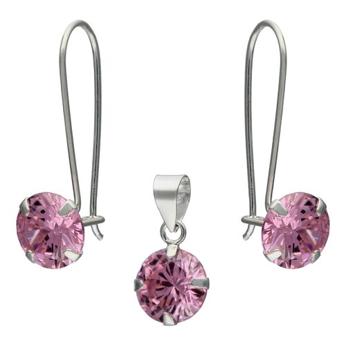 Conjunto Circón Rosa Francia 8 mm