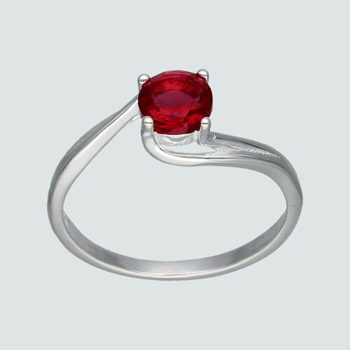 Anillo Circón Rubí Solitario