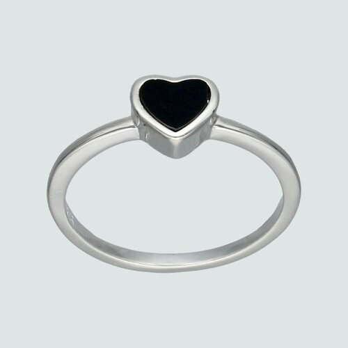 Anillo Corazón Circón Ónix