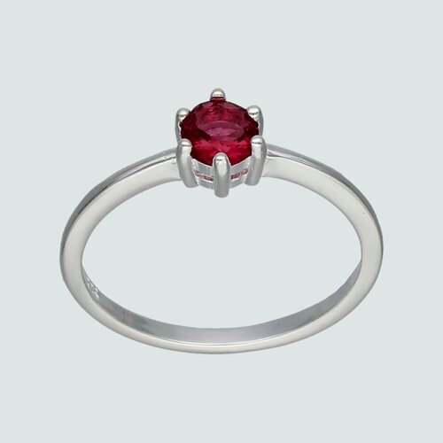 Anillo Circón Fucsia Solitario