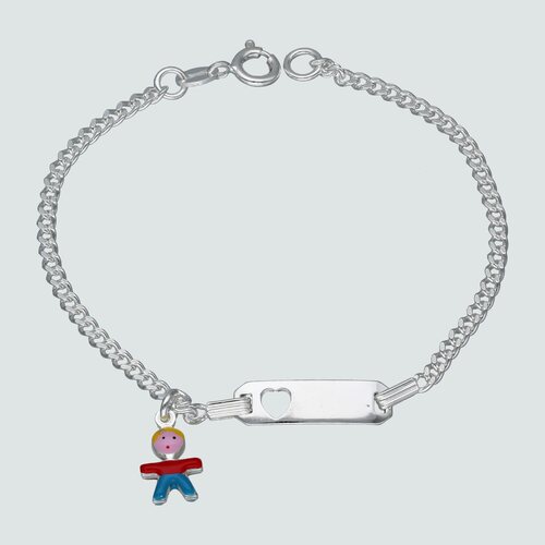 Pulsera Piocha Corazón Grumet Niño Esmaltado 16 cm