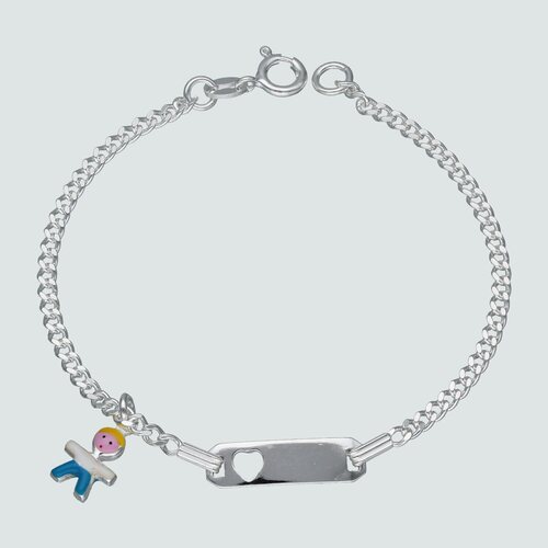 Pulsera Piocha Corazón Niño Esmaltado 16 cm